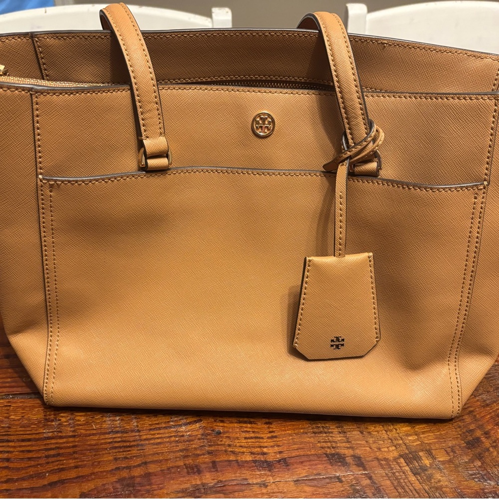 Tory Burch Camel Leather Tote